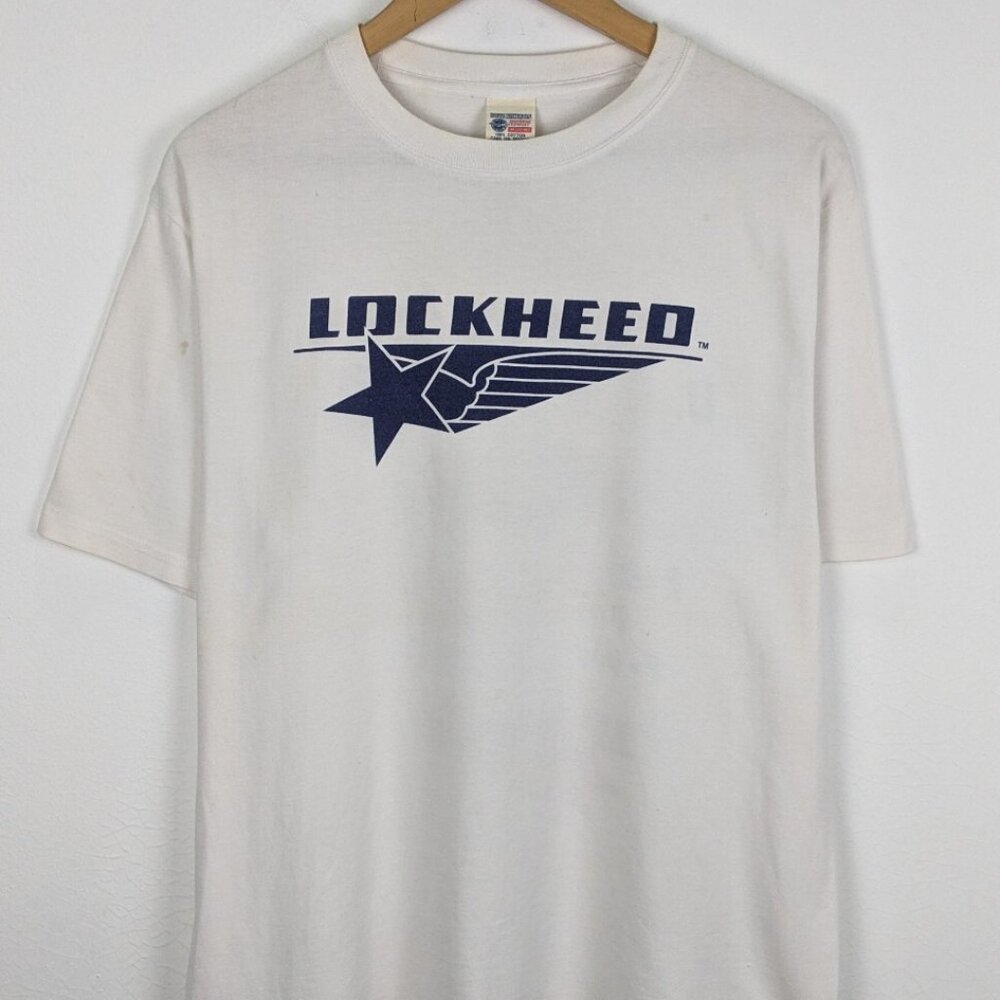 Buzz Rickson Lockheed Martin Vintage 1990s Limited Edition White Navy Shirt Sz M